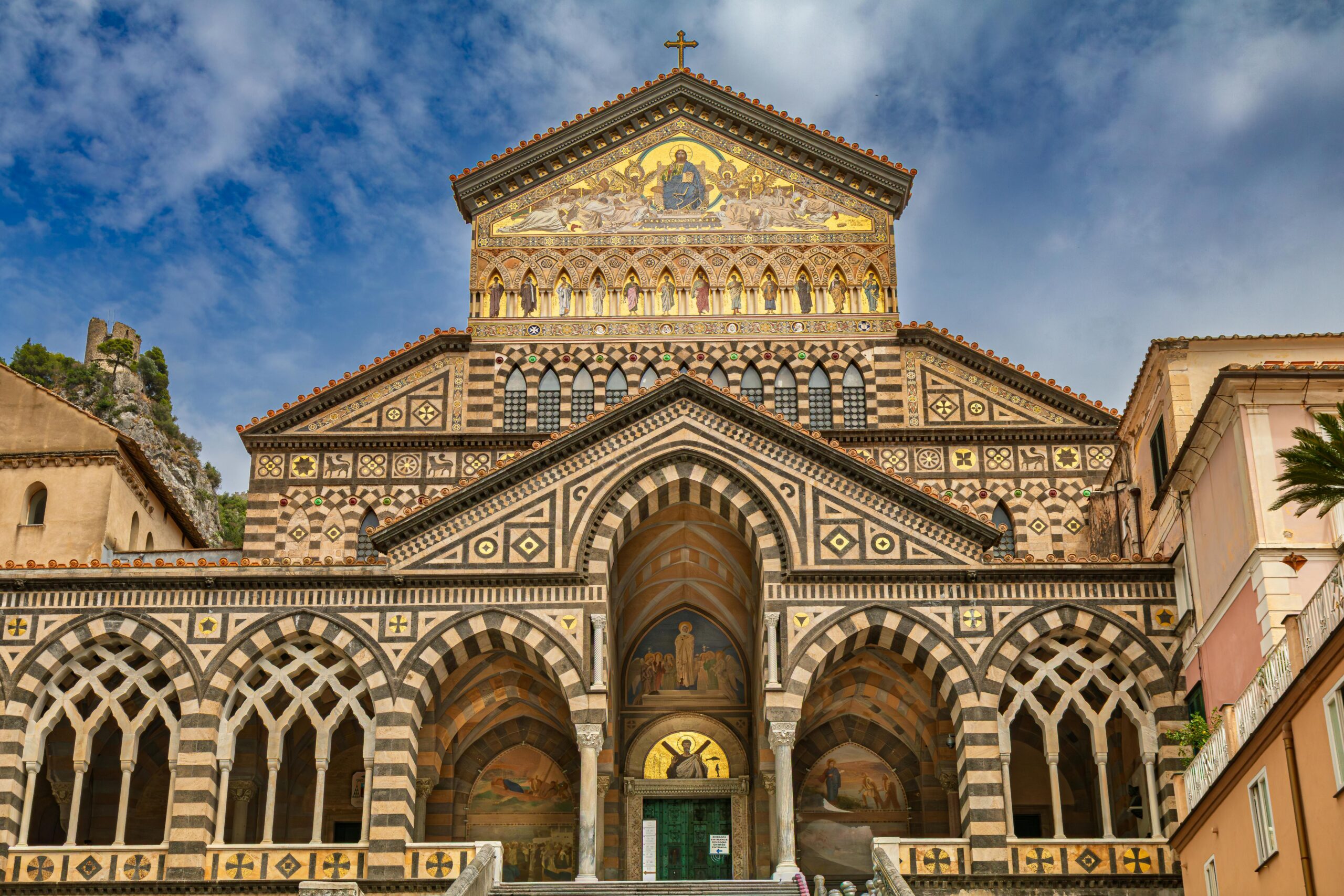 Staircase and facade of Amalfi Cathedral