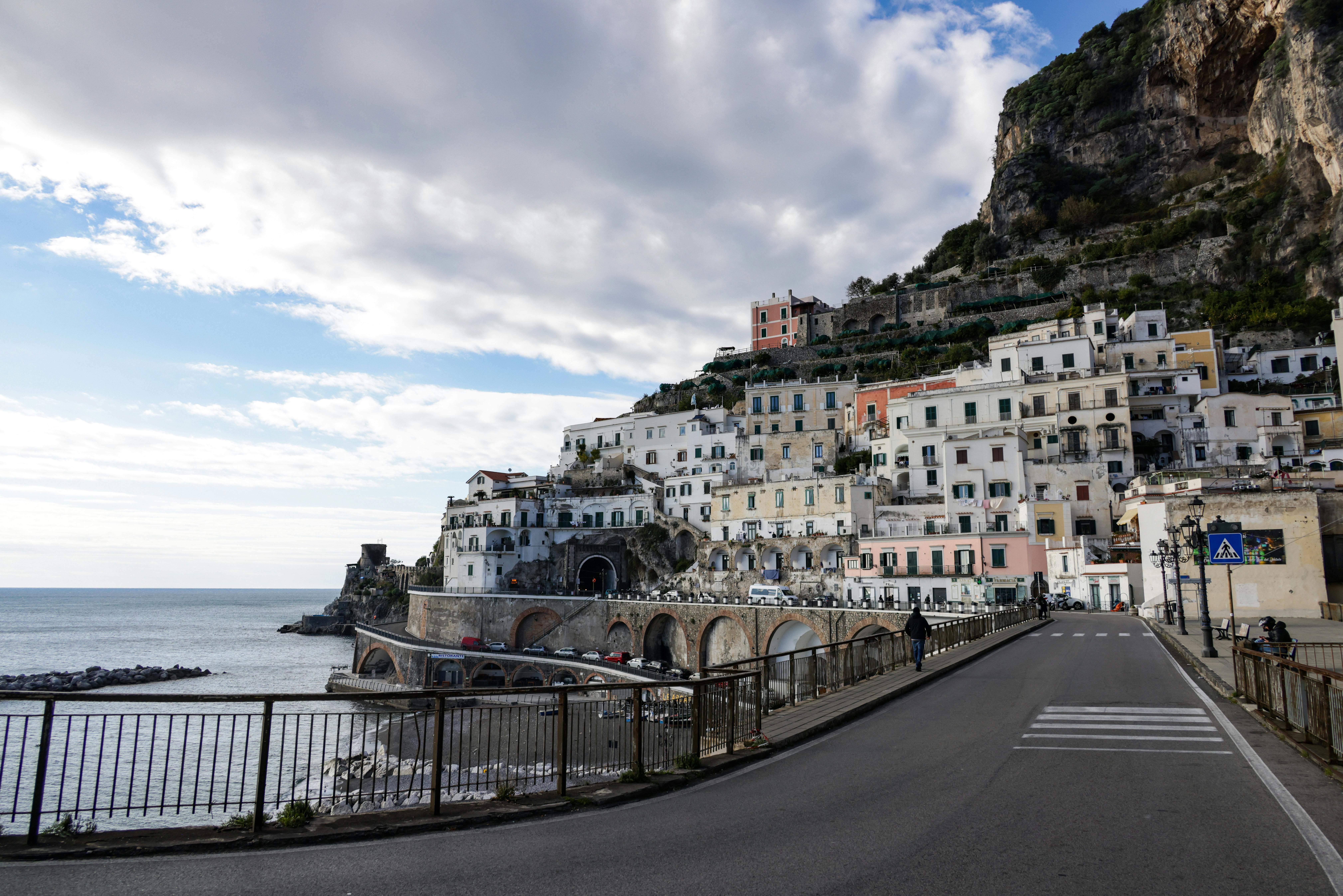 Historic streets and shops in Amalfi town