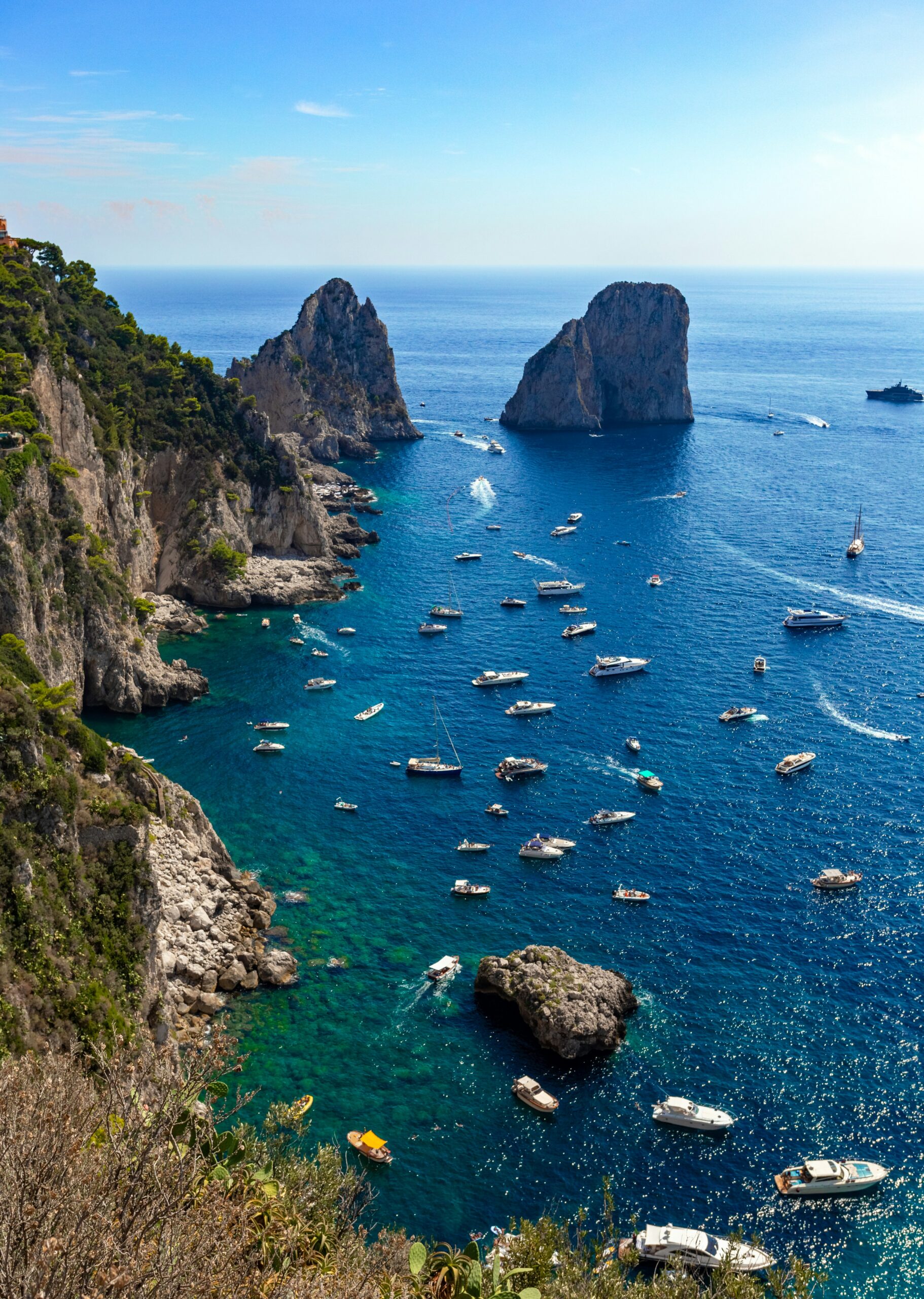 capri faraglioni rocks boat view