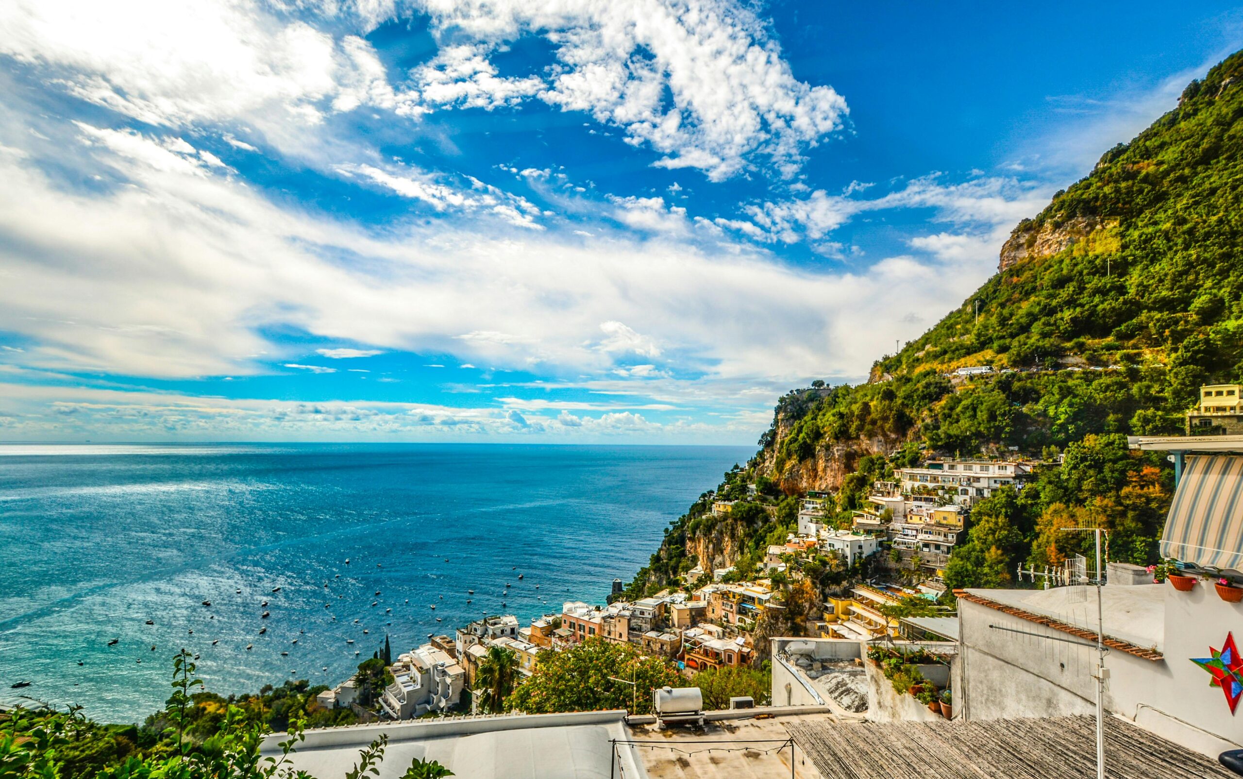 Panoramic view of Positano on the Amalfi Coast